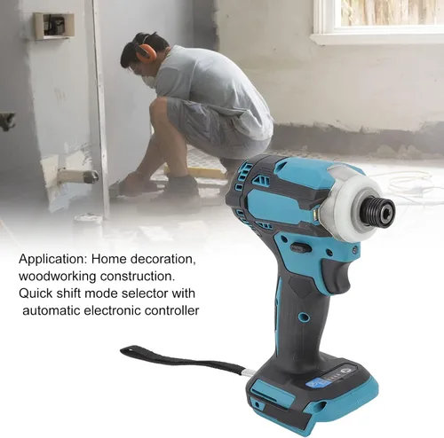 Miniatura 4 de Destornillador de impacto sin escobillas de iones de litio con luces LED para construcción de carpintería y proyectos de bricolaje