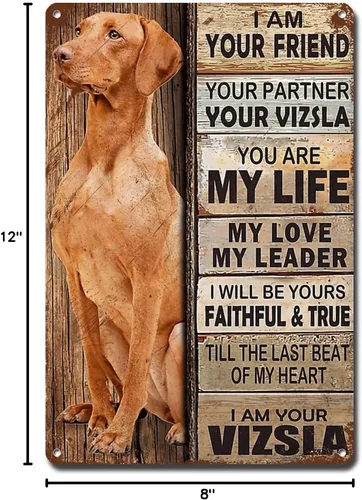 Miniatura 83 de Letrero de metal con texto en inglés "I Am Your Friend", regalo para los amantes de Weimaraner, arte de pared vintage, letreros de barra