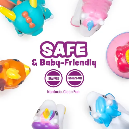 Miniatura 6 de Tub Works® Juguetes de baño herméticos de fantasía, paquete de 6 Diseño de juguetes de baño sellados sin agujeros que mantiene la humedad fuera