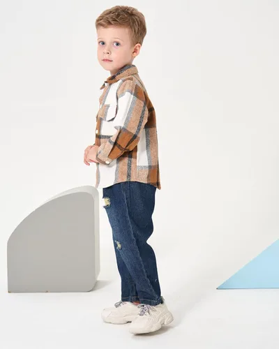 Miniatura 4 de Renotemy Conjunto de ropa para bebé niño y niño, conjunto de pantalones de mezclilla para otoño e invierno