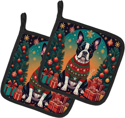 Miniatura 17 de Caroline's Treasures Fawn Pug - Par de soportes para ollas de Navidad, resistentes al calor, juego de ollas para horno, almohadillas calientes