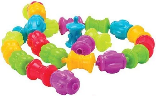 Constructive Playthings Juego de cuentas coloridas para niños y niños pequeños a partir de 1 año, juego de juguetes STEM para desarrollar artes y