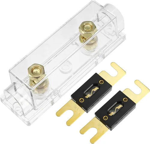 Miniatura 5 de X AUTOHAUX 1 Unidades de audio para coche 0 4 8 calibre en línea ANL portafusibles transparente transparente bloque de fusibles con 2 unids 30A