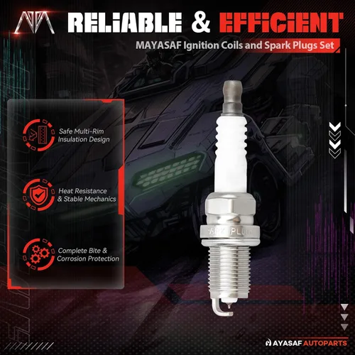 Miniatura 6 de Juego de 6 bobinas de encendido y bujías UF349 para Infiniti G35 2003-2007, para Nissan 2002-2006 Altima, 2005-2019 Frontier, 2002-2008 Maxima