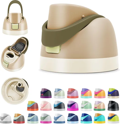 Miniatura 29 de Tapa de repuesto compatible con botella de agua Owala FreeSip a prueba de fugas, tapa abatible reutilizable, accesorio para vasos de 16 onzas, 24