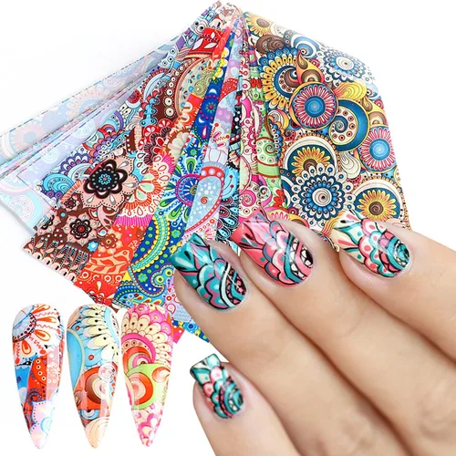 Miniatura 13 de Calcomanías holográficas de transferencia de uñas, hojas de esmalte de uñas de corazón de amor, láminas de transferencia de papel estrellado