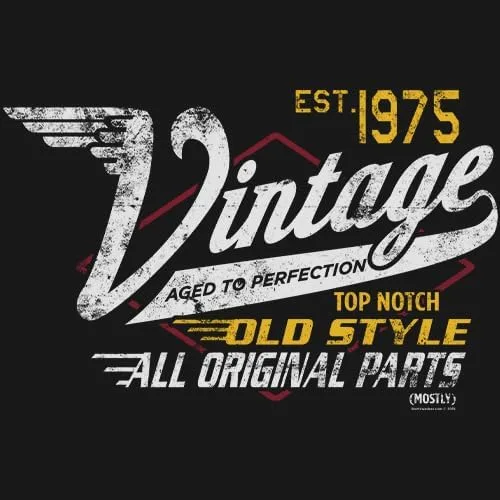 Miniatura 5 de ShirtInvaders Regalo de cumpleaños número 50 para hombre, diseño vintage de 1975, envejecido a la perfección, camiseta de carreras de 50 cumpleaños