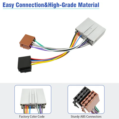 Miniatura 6 de Juego de cables de arnés de cableado de radio de 24 pines compatible con Ford Mercury Lincoln 2006-2012, adaptador de cable de conector estéreo ISO