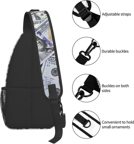Miniatura 5 de Us Bill Dollars Money - Bolso de pecho unisex para viajes, senderismo, bolsa de hombro cruzada para mujeres y hombres, US Bill Dollars Money A1