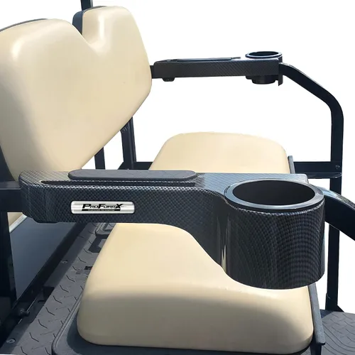 Miniatura 5 de Reposabrazos de carrito de golf de fibra de carbono para carrito de golf Kit de asiento trasero – Reposabrazos de carrito de golf con soporte