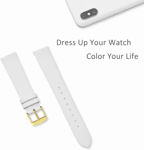 Miniatura 2 de WOCCI Correas de reloj elegantes, correas de repuesto de cuero genuino para hombres y mujeres, ancho de la correa 0.315 in, 0.394 in, 0.472 in