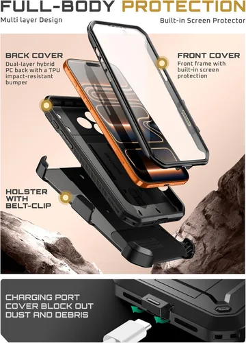 Miniatura 6 de SUPCASE Funda para iPhone 17 Pro Max con botón de control de cámara (Unicorn Beetle Pro), [soporte integrado y protector de pantalla]