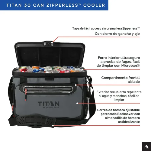 Miniatura 4 de Titan by Arctic Zone Deep Freeze Cooler - Enfriador de cuerpo duro sin cremallera, aislamiento de congelación profunda, forro de cuerpo duro y Gris