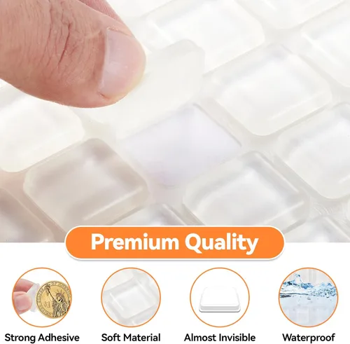 Miniatura 5 de Pies de goma para tabla de cortar, patas antideslizantes para tabla de cortar, 36 unidades de 4/5 pulgadas, parachoques de goma transparente