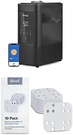 LEVOIT Humidificador inteligente cálido y frío de 6L y paquete de 10 filtros de repuesto para humidificador