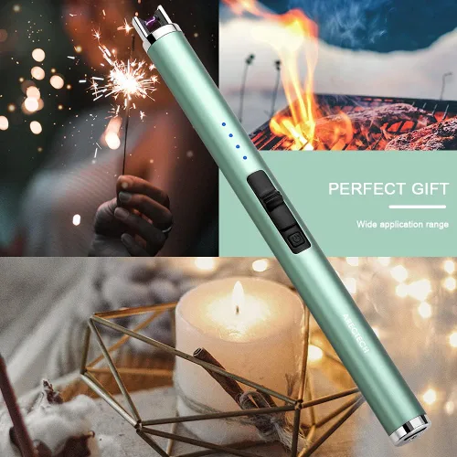 Miniatura 7 de ARECTECH Encendedor eléctrico recargable de plasma de arco, resistente al viento, para velas, cocina, regalo de cumpleaños para mamá, hombres, Verde