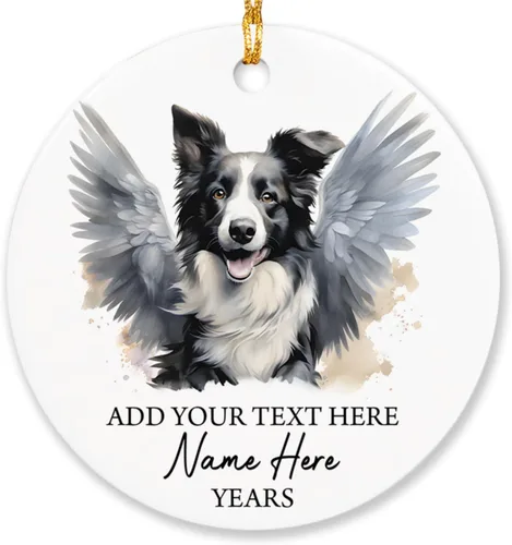 Miniatura 25 de Airedale Terrier - Adorno personalizado de alas de ángel para perro, regalo de pérdida de condolencias de mascotas, adorno de Navidad conmemorativo