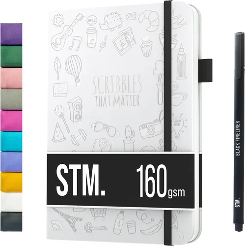 Miniatura 38 de Cuaderno de diario con puntos y cuadrícula A5 Cuadernos diarios en blanco para escritura personal, trabajo, mujeres Papel grueso de 120gsm, tapa