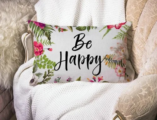 Miniatura 3 de Fundas de almohada de 12 x 20 pulgadas, decoración rústica de granja, sé feliz, fundas de almohada de algodón y lino, citas inspiracionales con Jcp20