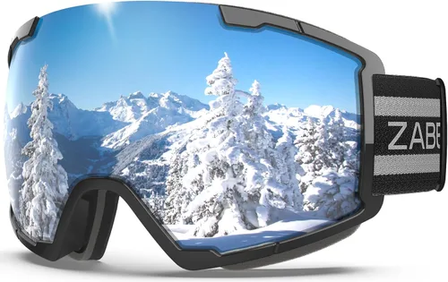 Gafas de esquí OTG para usar sobre lentes, gafas de nieve y snowboard, para adultos, hombres, mujeres y jóvenes, antiempañamiento, 100% protección
