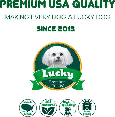Miniatura 6 de Lucky Premium Treats Golosinas envueltas en pollo para perros, Bull Stick, piel cruda hecha en Estados Unidos para perros extra grandes, golosinas