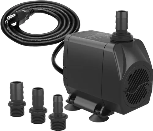 Knifel Bomba de agua sumergible, ultra silenciosa, 660 GPH (2500 L/H 45 W), con protección contra sobrecalentamiento, elevación de 8.2 pies de alto,