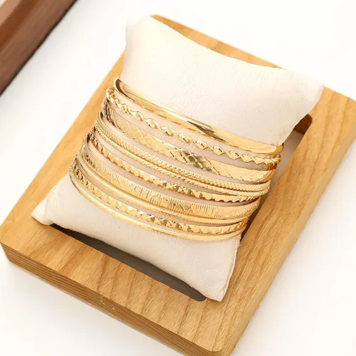 Miniatura 5 de 10 pulseras de oro para mujer, brazaletes de plata, joyería de disfraz indio, pulseras de discoteca de moda para pulsera de oro