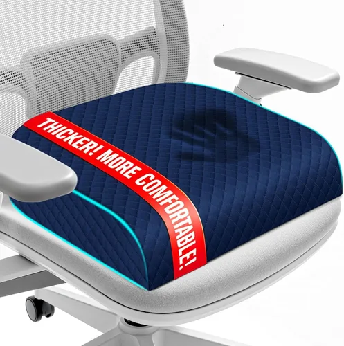 Miniatura 9 de Cojín de asiento, cojín de espuma viscoelástica para silla para aliviar el dolor de ciática y cadera, cojín antideslizante para oficina, hogar