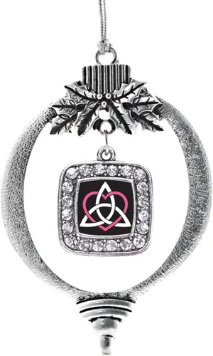 Miniatura 222 de Inspired Silver - Nana púrpura - Adorno de Navidad plateado - Adorno cuadrado para árbol de Navidad con circonita cúbica - Decoración colgante