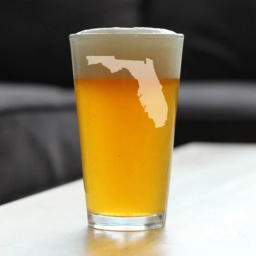Miniatura 3 de Vaso de pinta personalizado con contorno del estado de Florida para cerveza, decoración de beber con temática estatal y regalos para mujeres
