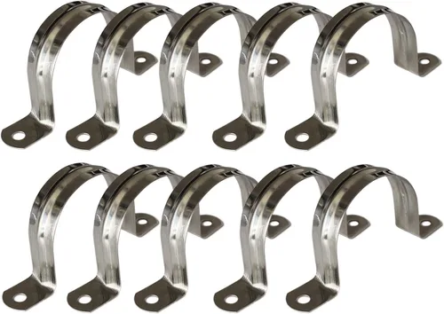 Miniatura 7 de AKIHISA Abrazaderas de tubo, 4 abrazaderas de correa de tubo en U, soporte de tubo de acero inoxidable 304 de 2 agujeros, ID 5.11 pulgadas (5.118 in)