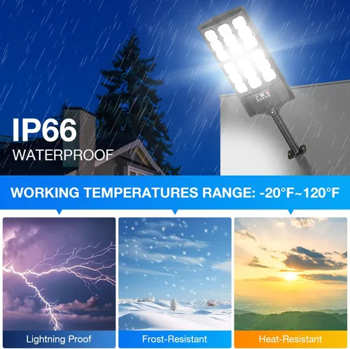 Miniatura 4 de Farolas solares para exteriores, luces LED solares de 20000LM con control remoto, luces con sensor de movimiento, para exteriores, patio, garaje