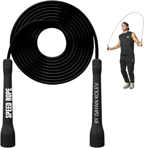 Swissskip Dayan Kolev - Cuerda de saltar de PVC de 0.197 in, ideal para principiantes y atletas avanzados, diseñada para fitness, cardio, boxeo y