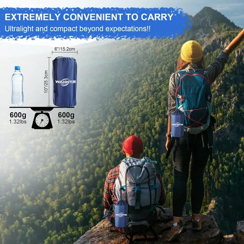 Miniatura 4 de WANNTS Almohadilla de dormir, almohadilla de dormir ultraligera e inflable para acampar, bomba incorporada, ideal para senderismo - colchoneta