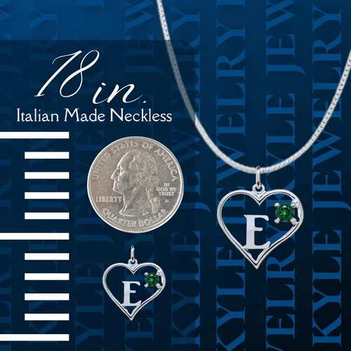 Miniatura 3 de Colgante de Plata de Ley Corazón y Letra E