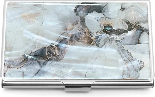 Miniatura 2 de MADDesign Mother of Pearl Funda para tarjetas de visita, dorado (Marble Gold), Pequeña, Moderno