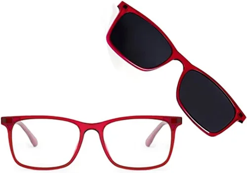 Miniatura 10 de BlueDuo Cruise - Gafas cuadradas de alta calidad con bloqueo de luz azul con clip magnético para mujeres y hombres, sin reflejos Gris oscuro