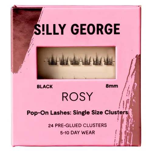 Miniatura 12 de Silly George Pestañas emergentes de un solo tamaño, kit de racimo de pestañas postizas prepegadas en 1 paso, extensiones de aspecto natural, paquete