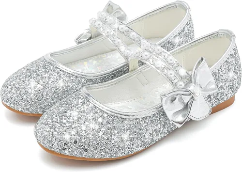 Miniatura 6 de Zapatos de vestir para niñas pequeñas, zapatos de flores, zapatos de princesa, boda, fiesta, zapatos planos para niñas pequeñas y grandes