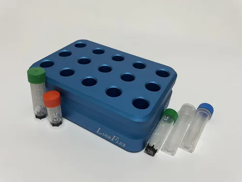 Miniatura 4 de Tubo de bloque de enfriamiento de aluminio Cool Rack 15 pozos para viales criogénicos y tubos faciales de 0.0 fl oz y 0.1 fl oz, paquete de 1