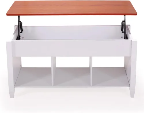 Miniatura 3 de LAZYMOON Mesa de centro elevable, compartimento de almacenamiento de escritorio para computadora portátil, muebles para el hogar de madera maciza