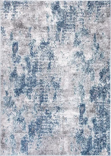 Miniatura 12 de SAFAVIEH Aston Collection ASN704N - Alfombra redonda de 3 pies, color azul marino/gris, moderna, abstracta, no desprende pelusa, para comedor