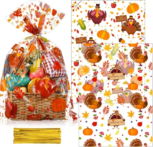 Miniatura 11 de Cholemy 30 bolsas grandes de regalo de celofán de Pascua a granel de 19.7 x 27.6 pulgadas, huevos de conejito de Pascua, pollitos, bolsas