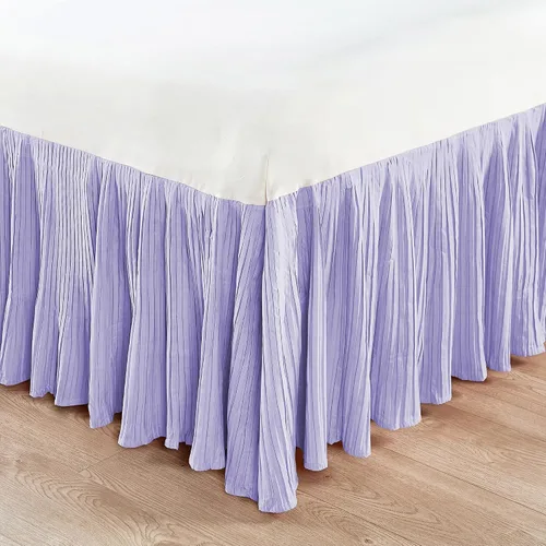 Miniatura 13 de Home Soft Things Falda de cama plisada de microfibra, diseño elegante envolvente de microfibra sólida con caída de 18 pulgadas, ropa de cama