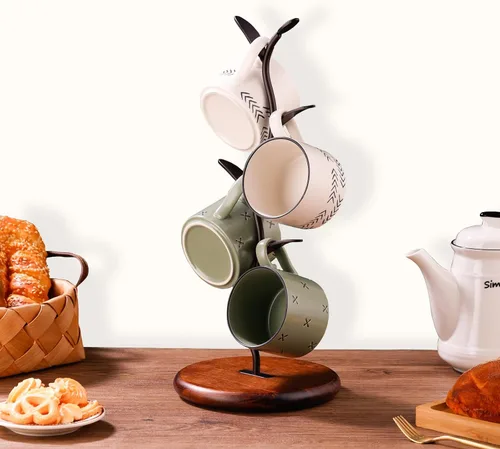 Miniatura 6 de Árbol de taza de café, soporte para tazas para encimera, estante de almacenamiento de tazas, soporte para tazas para decoración de barra de café