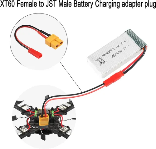 Miniatura 5 de QIANRENON XT60 hembra a JST macho RC LiPo Conector de carga de batería Convertidor 22AWG JST Plug a XT60 Socket ESC Cable adaptador
