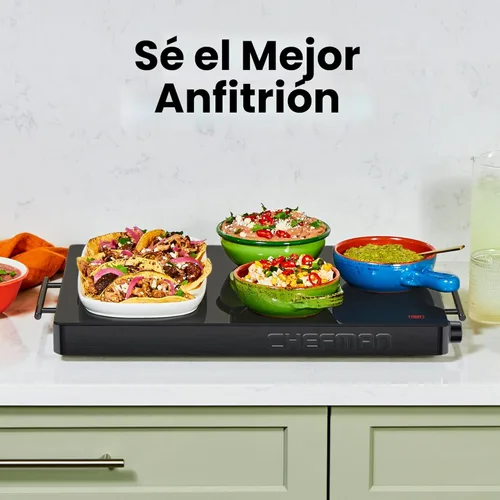 Miniatura 2 de Chefman Bandeja de calentamiento eléctrica con control de temperatura ajustable, perfecta para bufés, restaurantes, fiestas, eventos y cenas