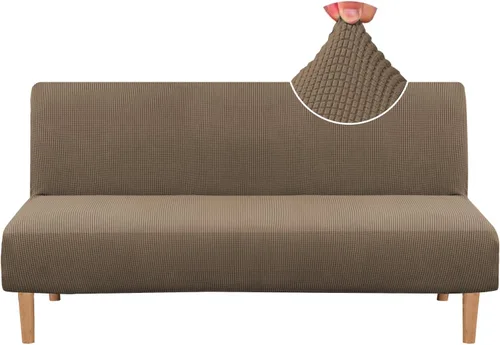 Miniatura 16 de H.VERSAILTEX - Funda elástica para sofá o cama, licra de alto elastano, lavable a máquina, tela Jacquard para sofá, futón Chocolate