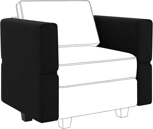 Miniatura 44 de Belffin Módulo de Almacenamiento con Otomana para Sofá Seccional Modular Asiento Cuadrado Cubo de Terciopelo Azul