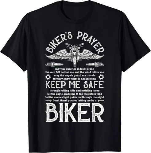 Biker's Prayer - Camiseta vintage para motociclista, para motociclista, ciclismo, Negro -